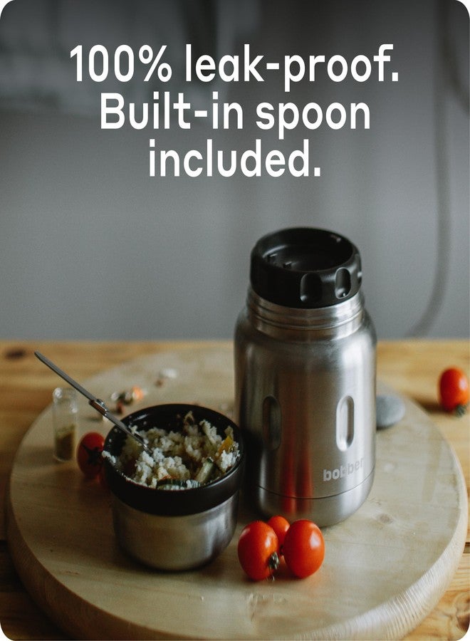 BOBBER 16 oz Insulated Stainless Steel Thermo Jar with Wide Mouth, Built-in Spoon and Bowl Lid - Perfect for Hot Food, Keeps Soups Hot for 10 Hours, Cold for 15 Hours (Matte) - Image 3